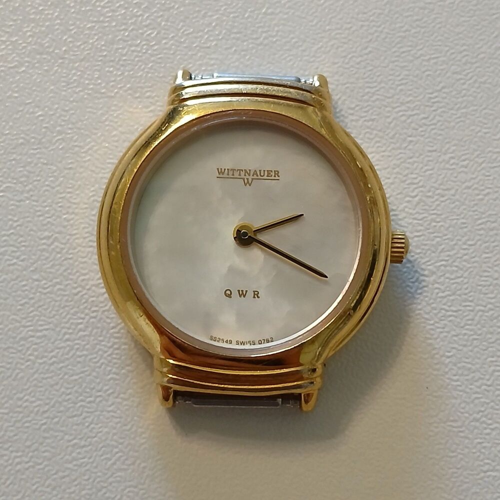 VTG 1990s Wittnauer QWR Women's Quartz Swiss Watch Case MOP Dial 23.7mm 552549